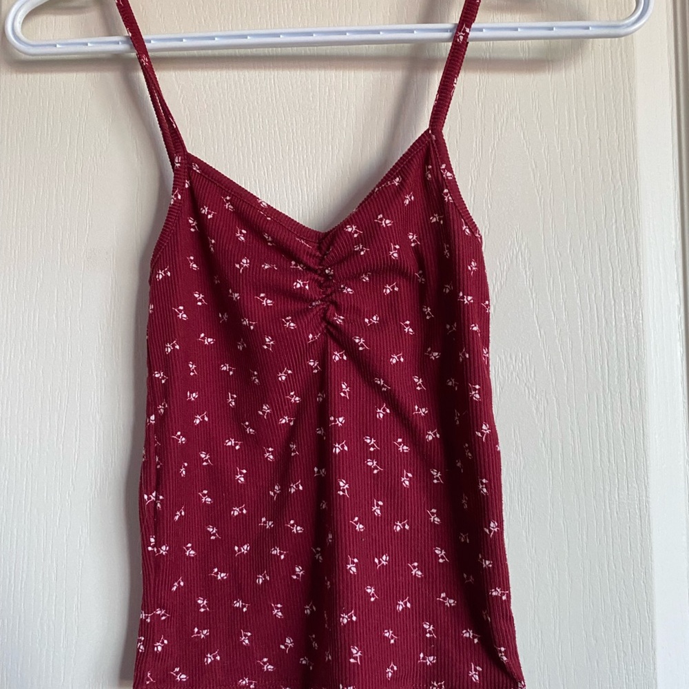 Red Floral Spaghetti Strap Top - Picture 1 of 1